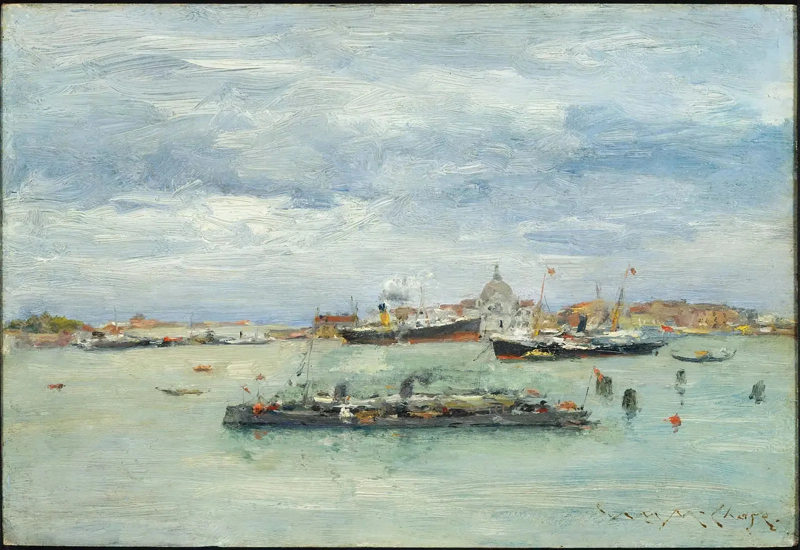 Journée grise sur le lagon - William Merritt Chase image 1 reproduction de peinture à l’huile