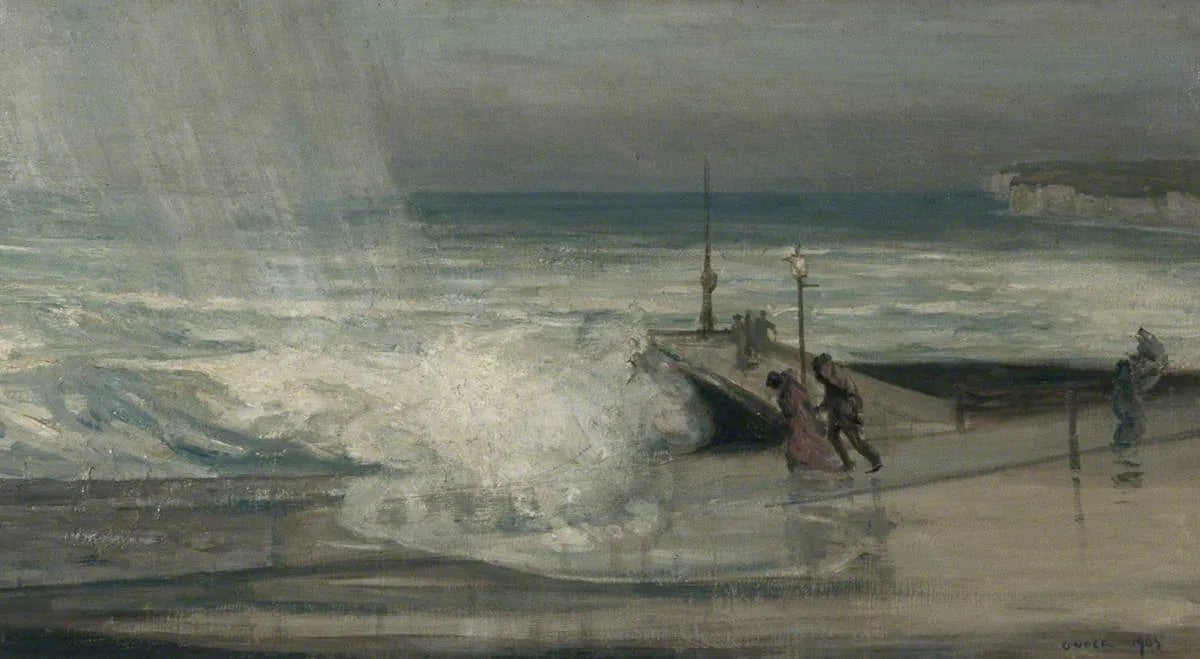 Journée orageuse à Brighton, dans le Sussex de l'Est - Charles Conder image 1 reproduction de peinture à l’huile