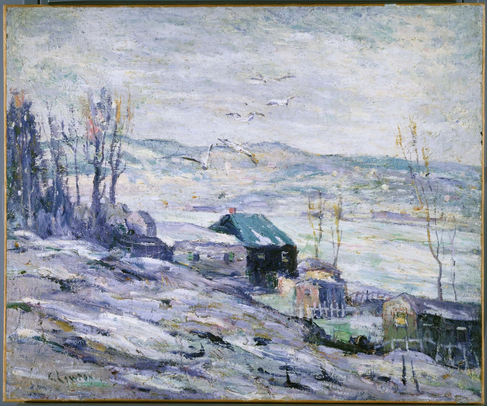 Journée venteuse, rivière Bronx - Ernest Lawson image 1 reproduction artisanale de tableau