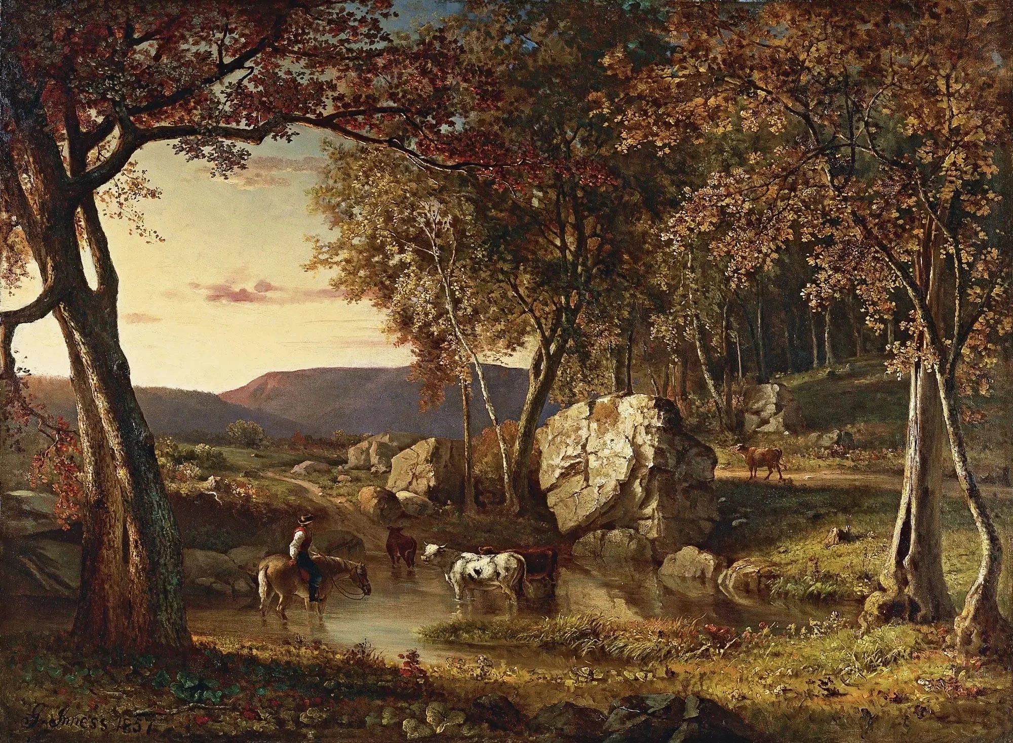 Jours d'été - George Inness image 1 copie peinte à la main à l’huile