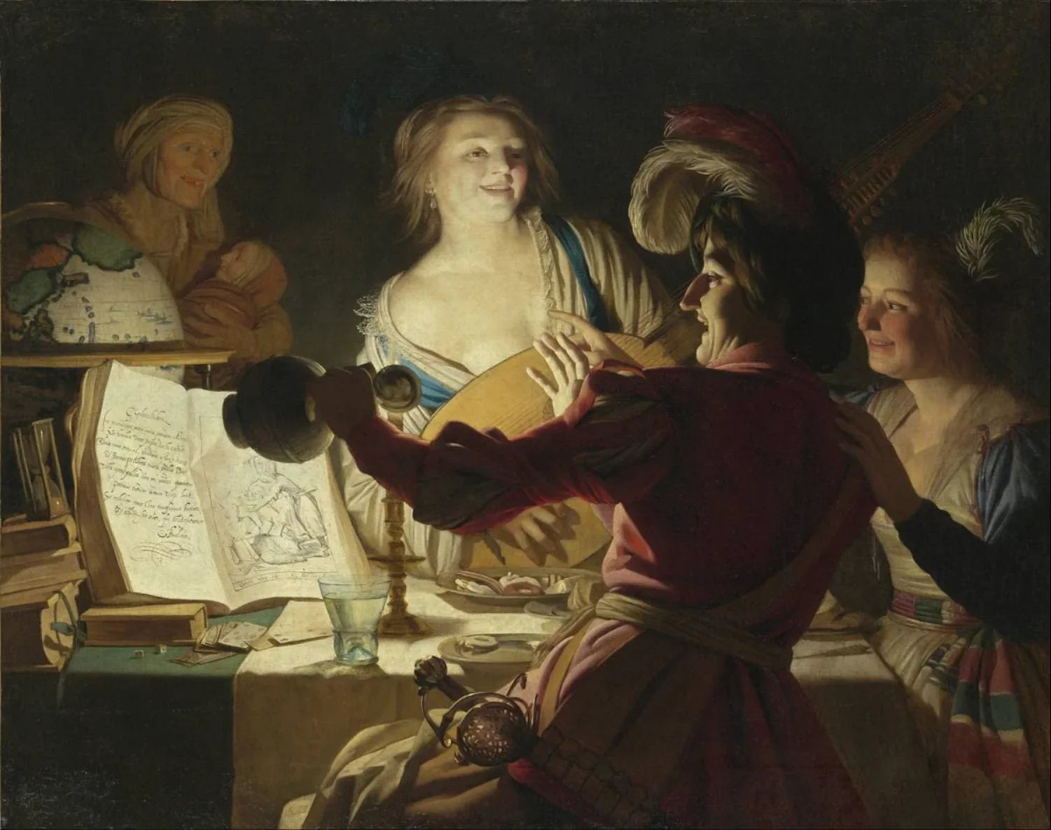 Joyeuse Compagnie - Gerrit van Honthorst image 1 reproduction artisanale de tableau