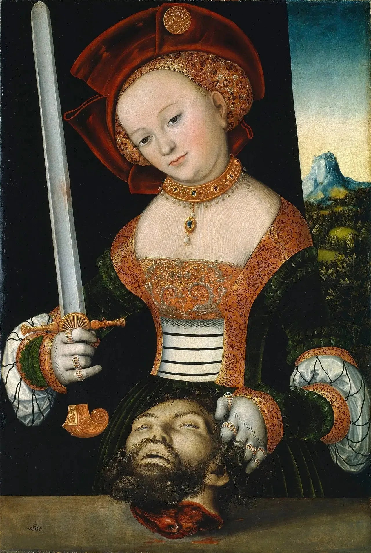 Judith avec la tête d'Holopherne - Lucas Cranach the Elder image 1 reproduction de peinture à l’huile