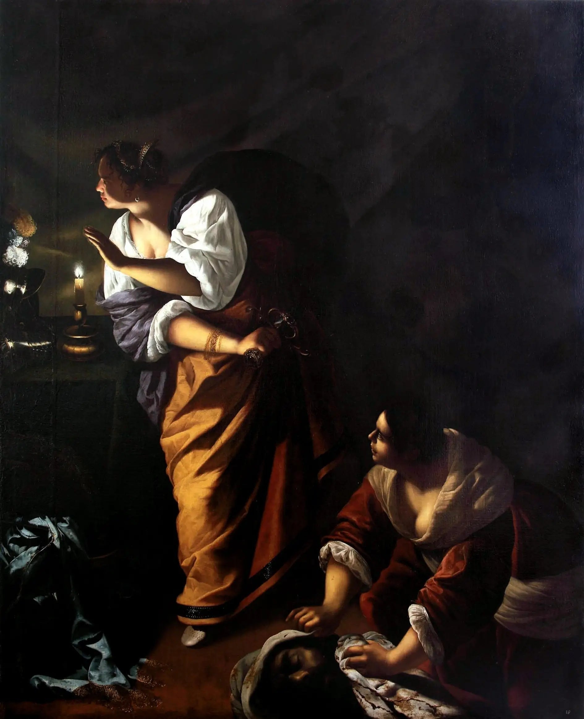 Judith et sa servante Abra avec la tête d'Holopherne - Artemisia Gentileschi image 1 reproduction de peinture à l’huile