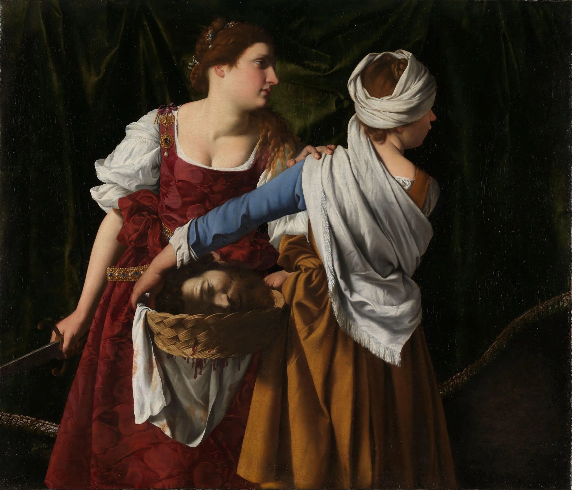 Judith et sa servante avec la tête d'Holopherne - Artemisia Gentileschi image 1 copie peinte à la main à l’huile
