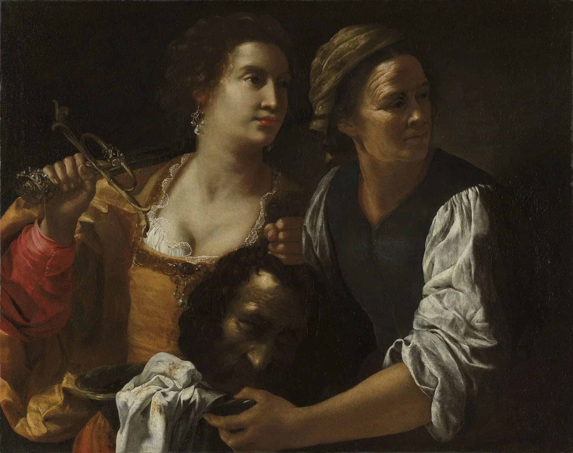 Judith et sa servante avec la tête d'Holopherne - Artemisia Gentileschi image 1 reproduction d’œuvre d’art à l’huile
