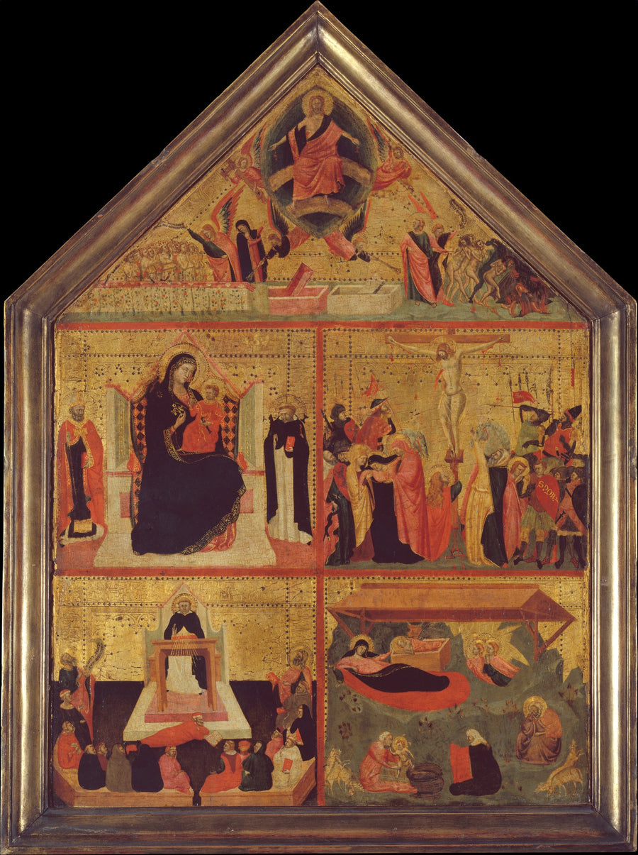 Le jugement dernier; La Vierge à l'Enfant avec un saint évêque et saint Pierre martyr; La Crucifixion; La Glorification de Saint Thomas d'Aquin; La Nativité - Master of the Dominican Effigies
