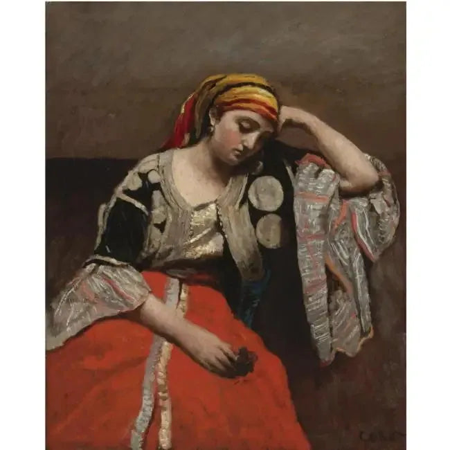 Juive d'Alger - Jean-Baptiste Camille Corot image 1 reproduction de peinture à l’huile
