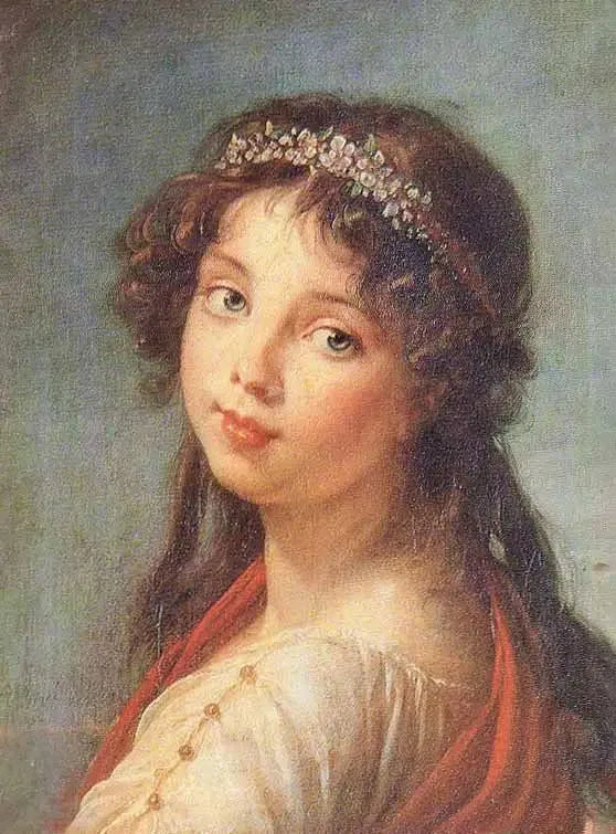 Julie Lebrun regardant par-dessus son épaule - Élisabeth Vigée Le Brun image 1 tableau peint à l’huile sur toile