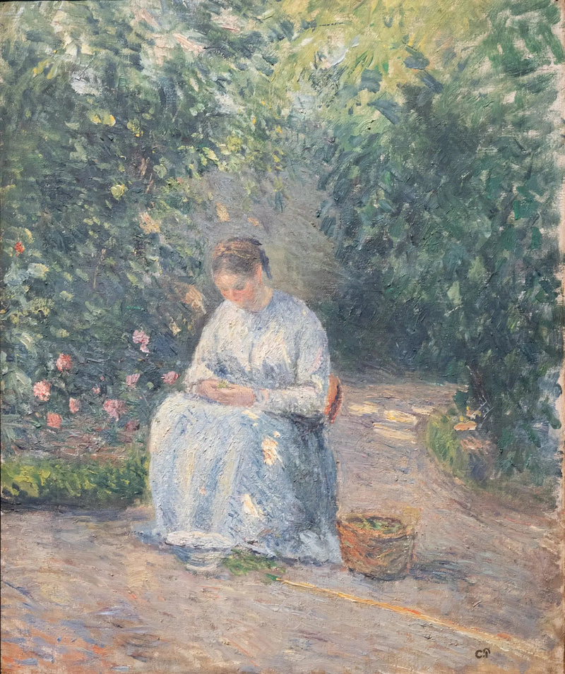 Julie Pissarro écossant des pois - Camille Pissarro