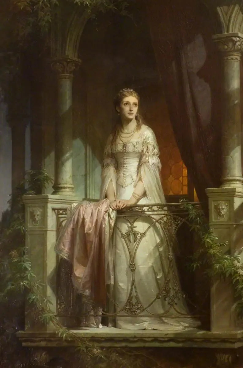Juliette sur le balcon - Thomas Francis Dicksee image 1 copie peinte à la main à l’huile