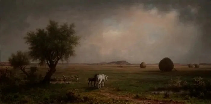 Jument et Poulain dans un marais - Martin Johnson Heade image 1 reproduction de peinture à l’huile