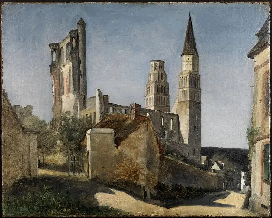 Jumièges - Jean-Baptiste Camille Corot image 1 copie de tableau peinte à la main