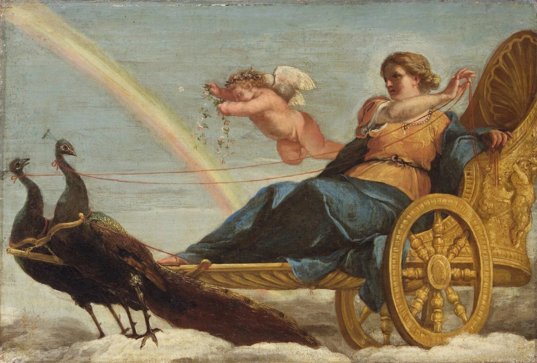 Juno in the peacock chariot - Andrea Sacchi image 1 copie de tableau peinte à la main