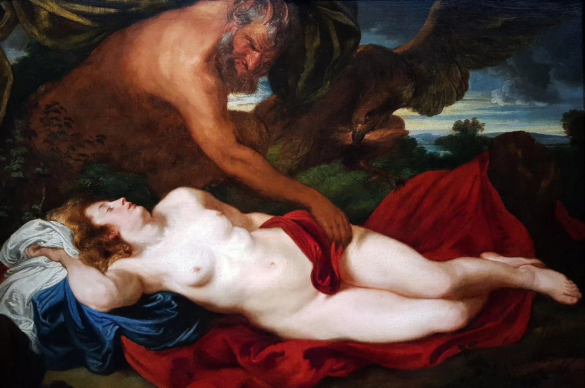 Jupiter en satyre par Antiope - Antoine van Dyck image 1 reproduction de peinture à l’huile