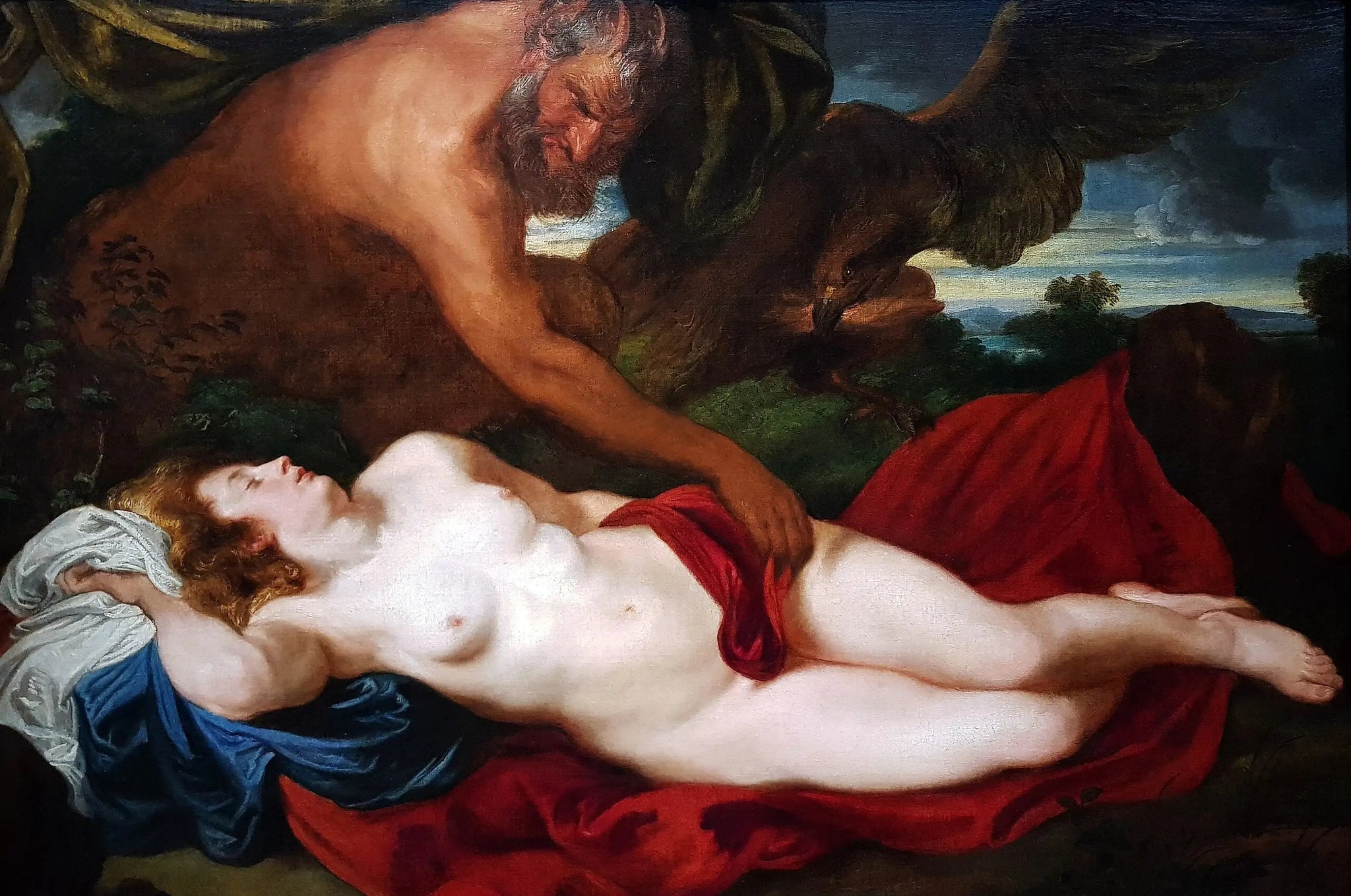 Jupiter en satyre par Antiope - Antoine van Dyck image 1 reproduction de peinture à l’huile