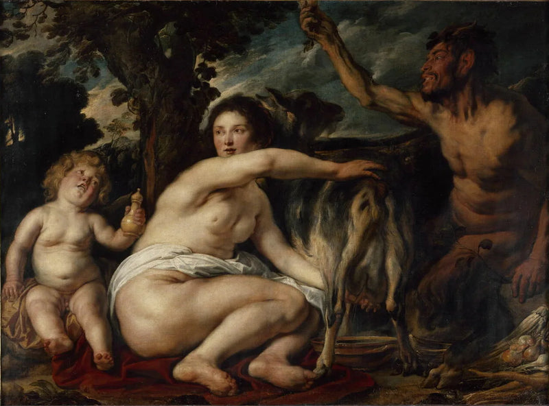 Jupiter enfant nourri par la chèvre Amalthée - Jacob Jordaens