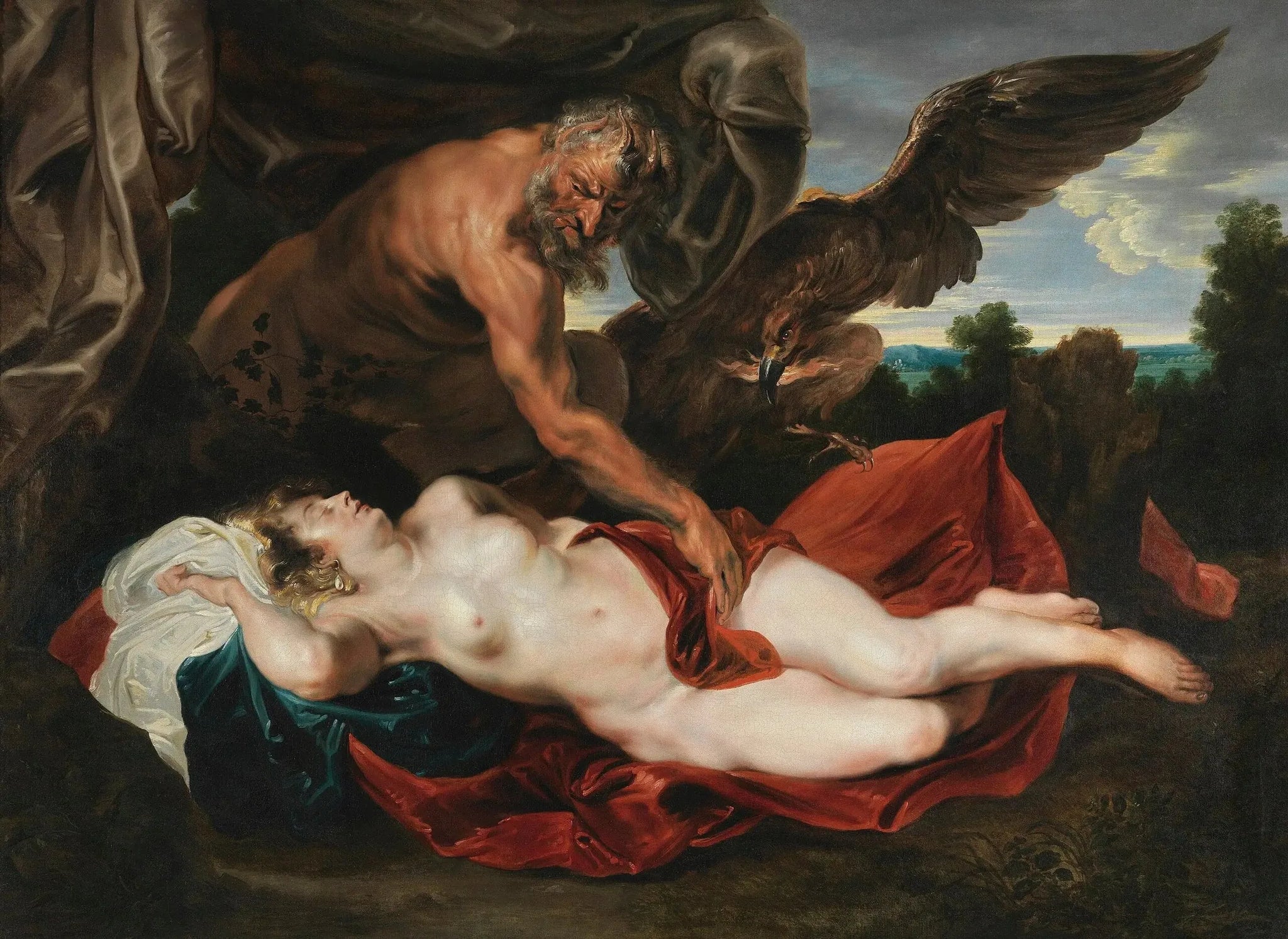 Jupiter et Antiope - Antoine van Dyck image 1 reproduction de peinture à l’huile