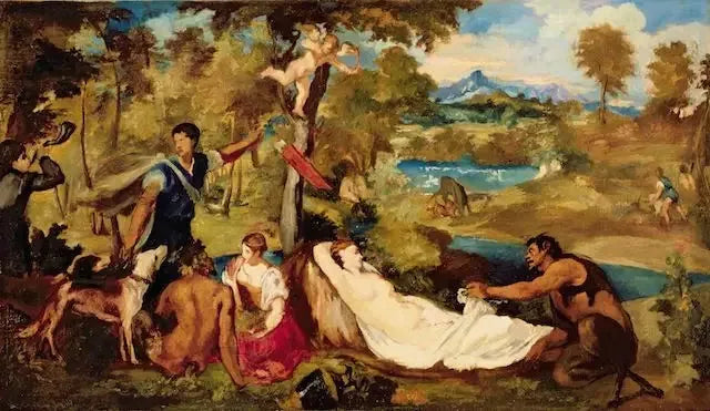 Jupiter et Antiope - Édouard Manet image 1 reproduction artisanale de tableau
