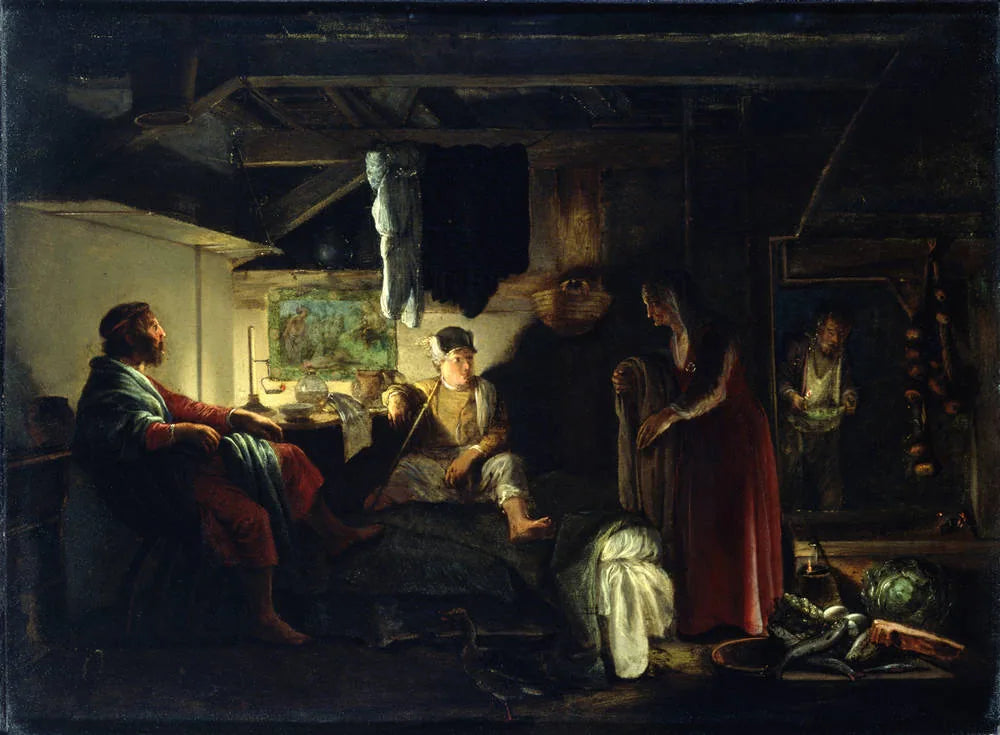 Jupiter et Mercure à Philémon et Baucis - Adam Elsheimer image 1 copie peinte à la main à l’huile