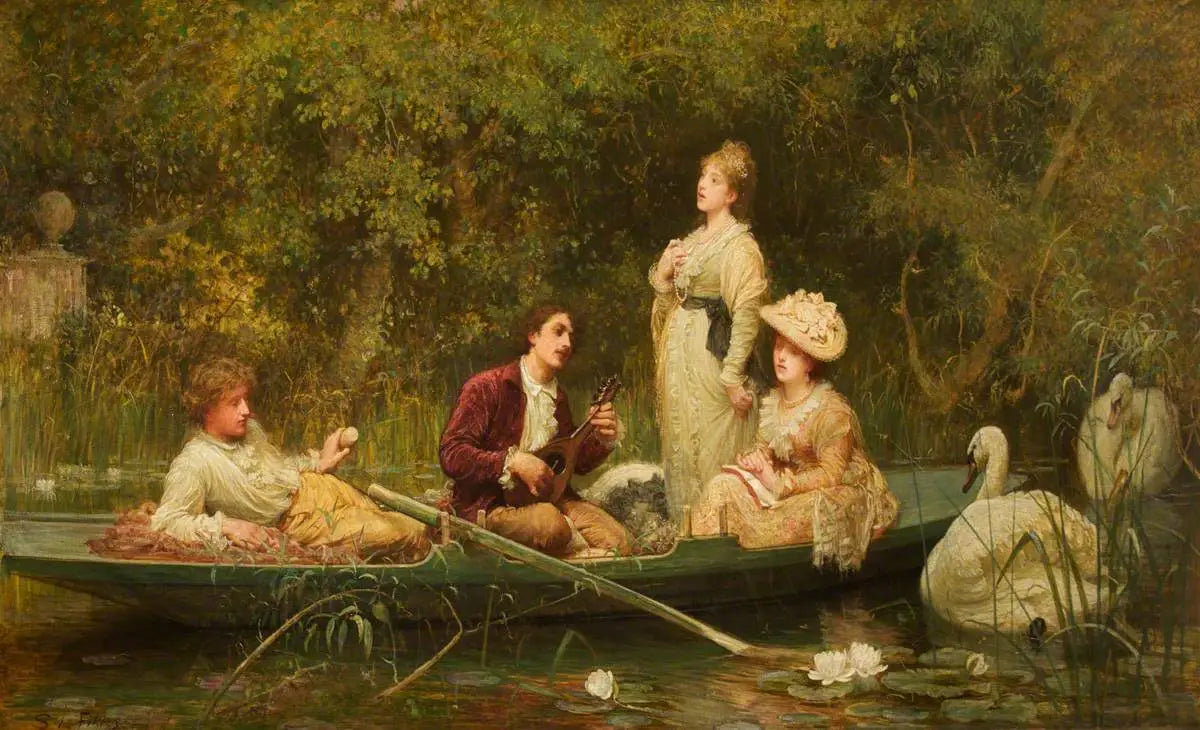 Juste calme et doux repos - Luke Fildes image 1 copie peinte à la main à l’huile