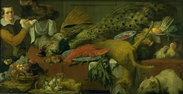 Køkkenstykke avec et køkkenkarl - Frans Snyders image 1 copie de tableau peinte à la main