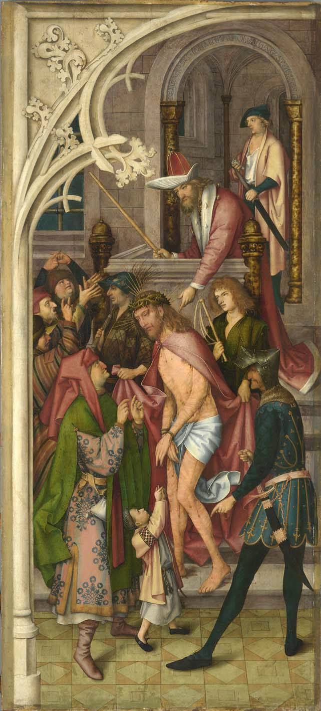 Kaisheimer Altar: Ecce homo - Hans Holbein the Elder image 1 copie peinte à la main à l’huile
