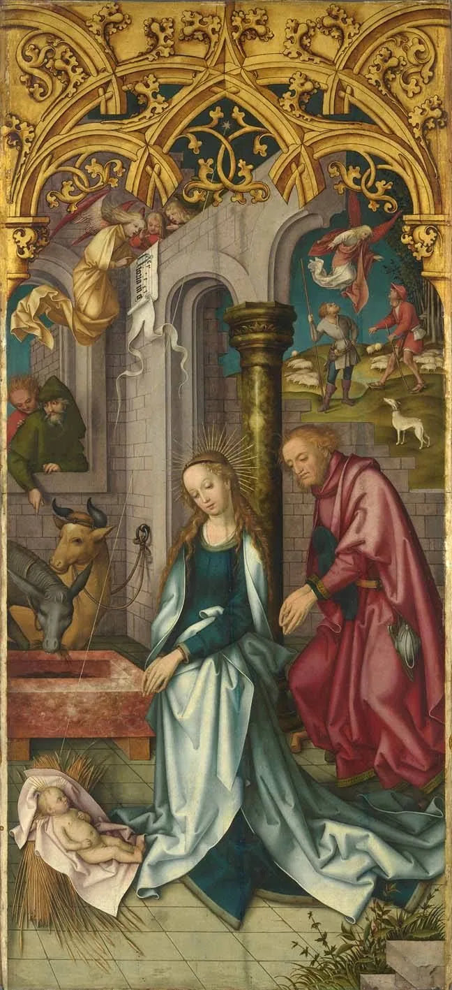 Kaisheimer Altar: Geburt Christi - Hans Holbein the Elder image 1 reproduction artisanale de tableau