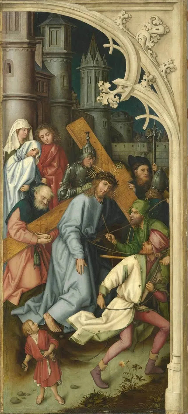 Kaisheimer Altar: Kreuztragung Christi - Hans Holbein the Elder image 1 reproduction réalisée par Alpha Reproduction