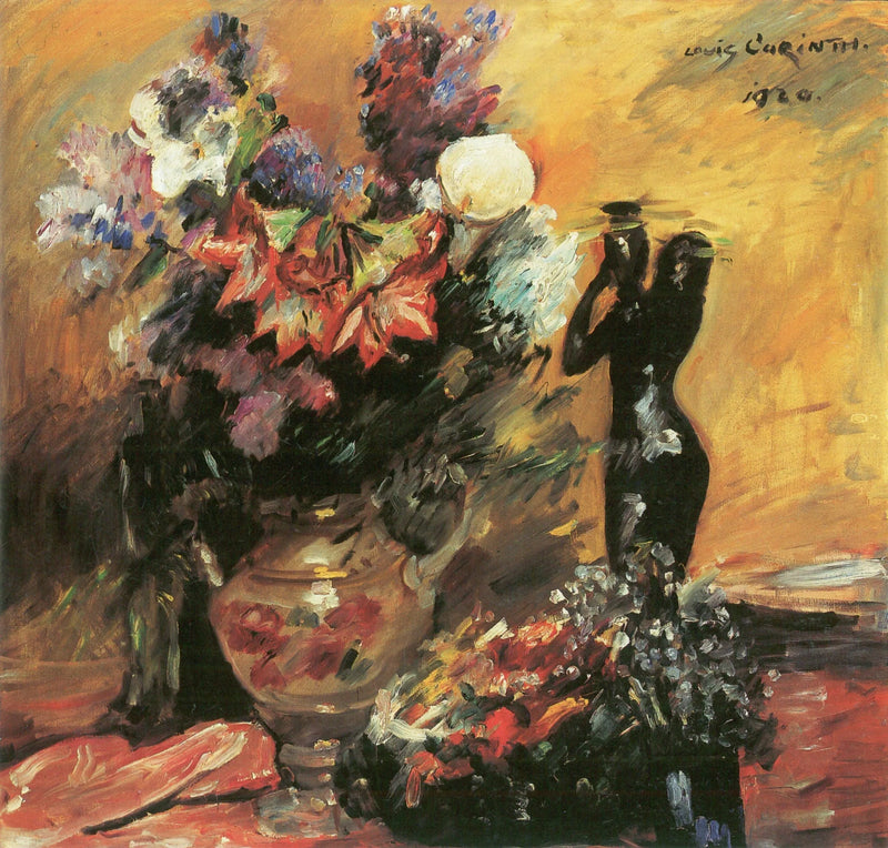 Kalla und Flieder mit Bronzefigur - Lovis Corinth