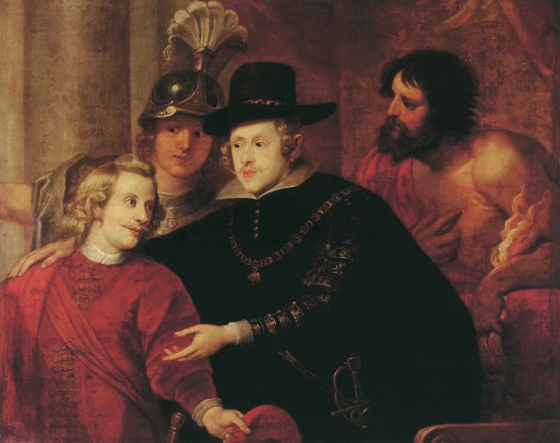 Kardinaal Infant Ferdinand neemt afscheid van zijn broer king Filips IV - Peter Paul Rubens image 1 copie de tableau peinte à la main