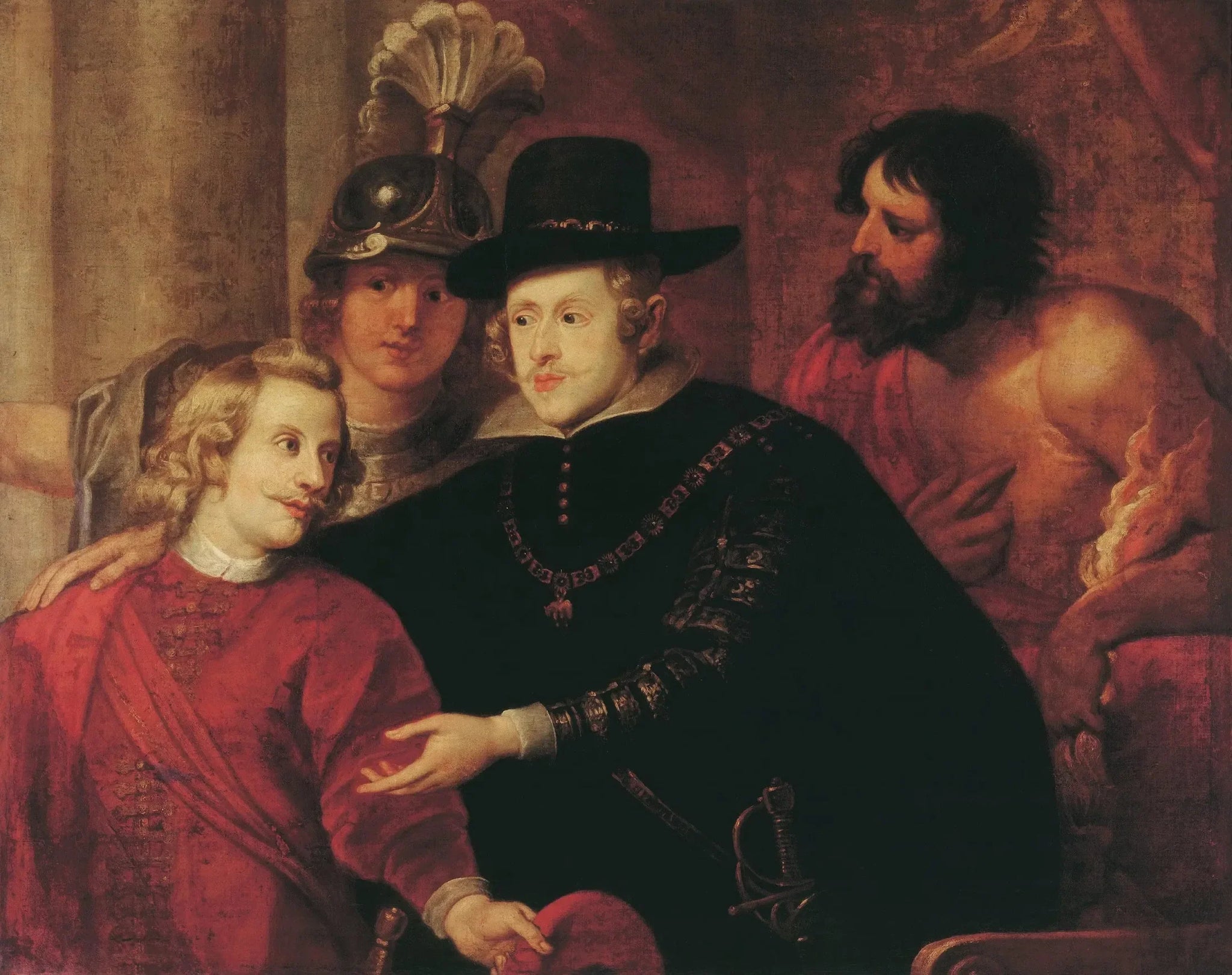 Kardinaal Infant Ferdinand neemt afscheid van zijn broer king Filips IV - Peter Paul Rubens image 1 copie de tableau peinte à la main