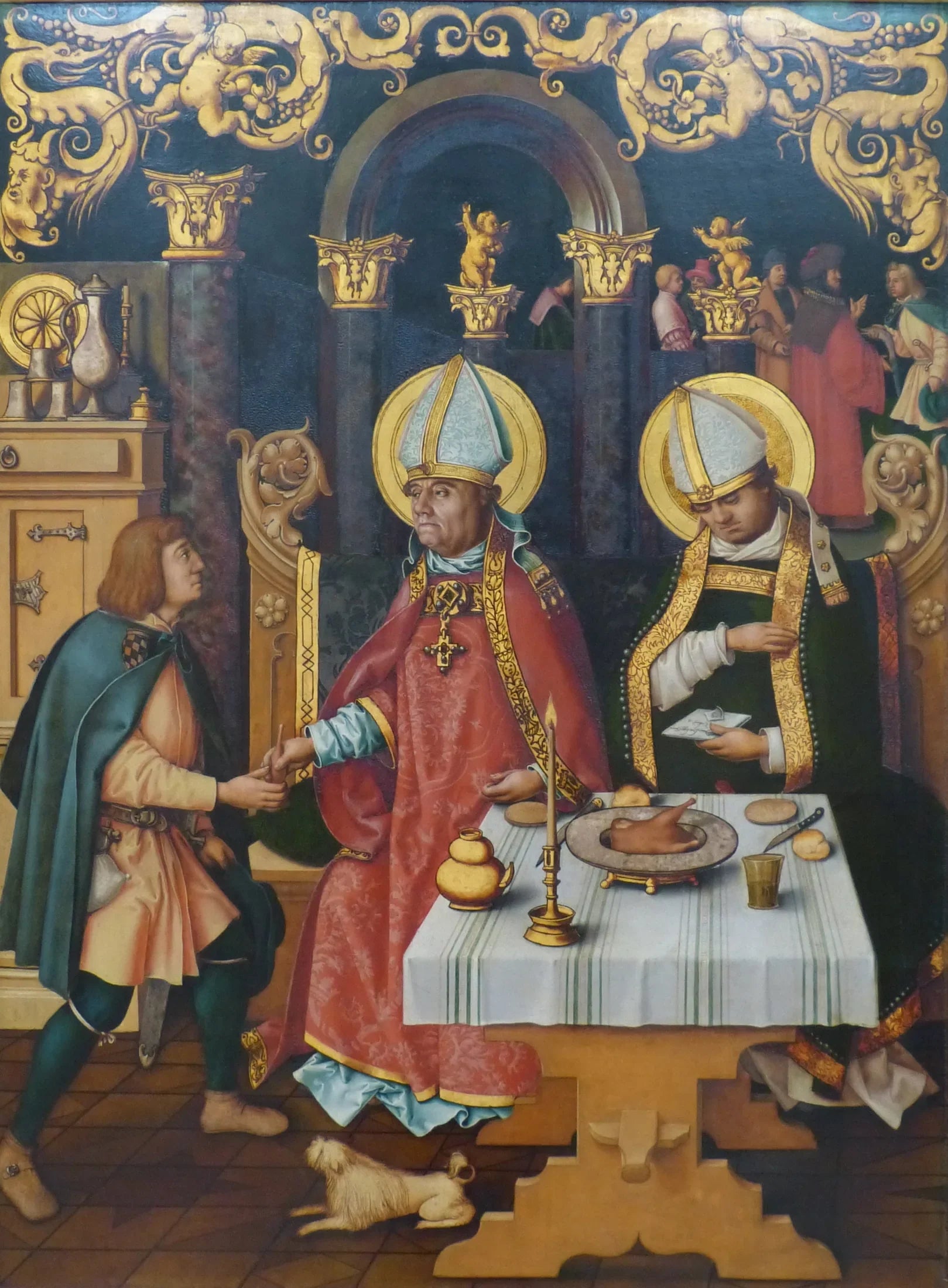 Katharinenaltar: Die hll. Ulrich und Conrad - Hans Holbein the Elder image 1 reproduction artisanale de tableau