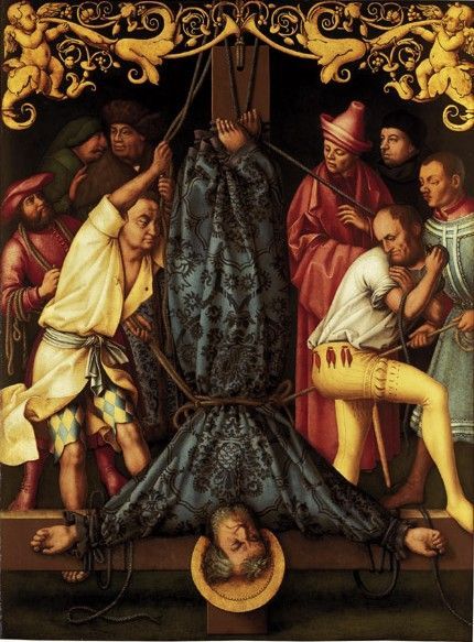 Katharinenaltar: Martyrium des hl. Petrus - Hans Holbein the Elder image 1 reproduction de peinture à l’huile