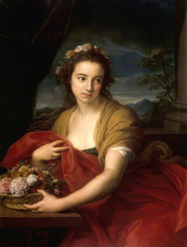 Katherine Durnford, plus tard Mme Utrick Fetherstonhaugh, dans le rôle de Flora - Pompeo Batoni image 1 copie peinte à la main à l’huile