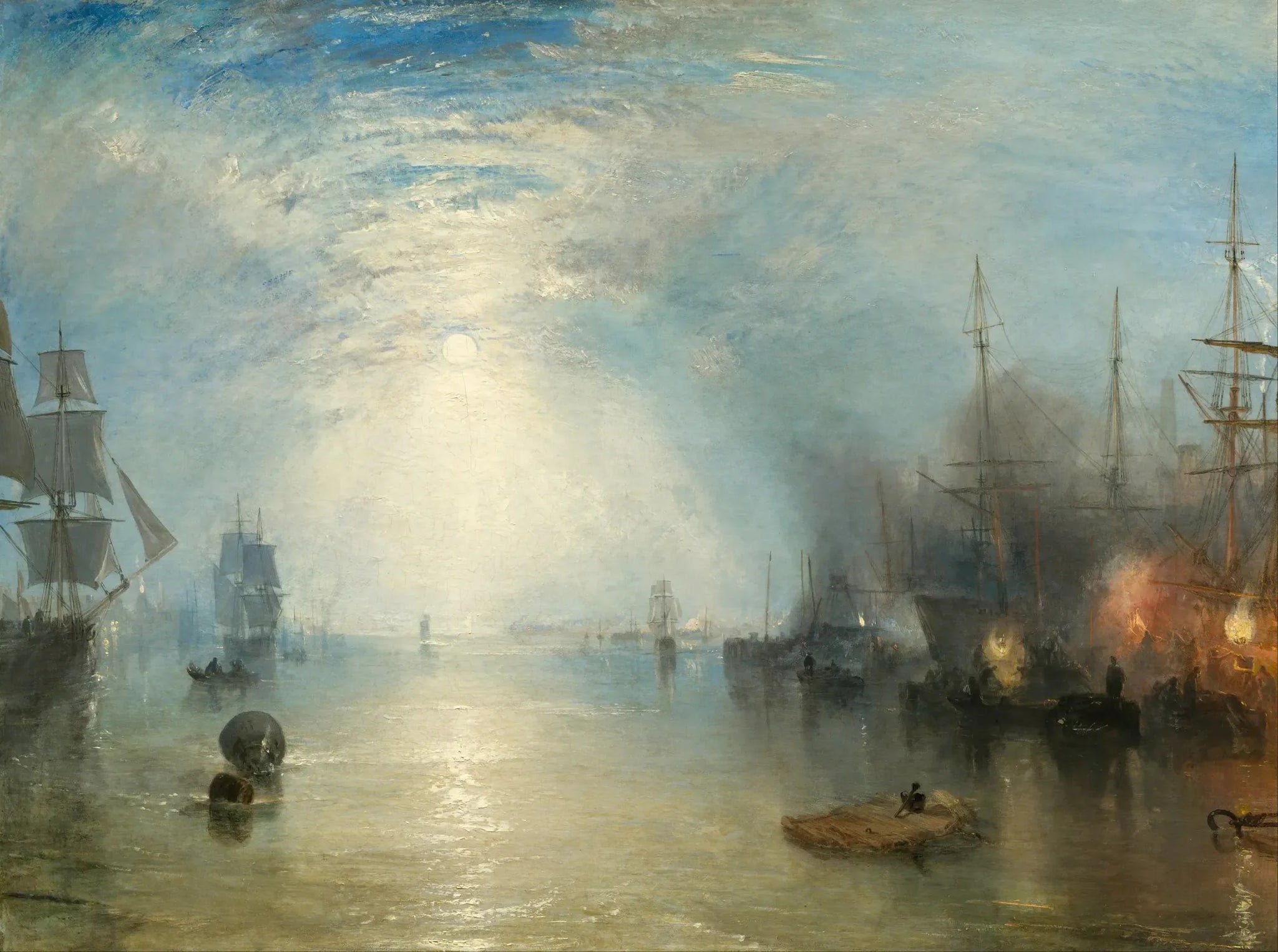Keelmen Heaving in Coals by Moonlight - J. M. W. Turner image 1 reproduction d’œuvre d’art à l’huile
