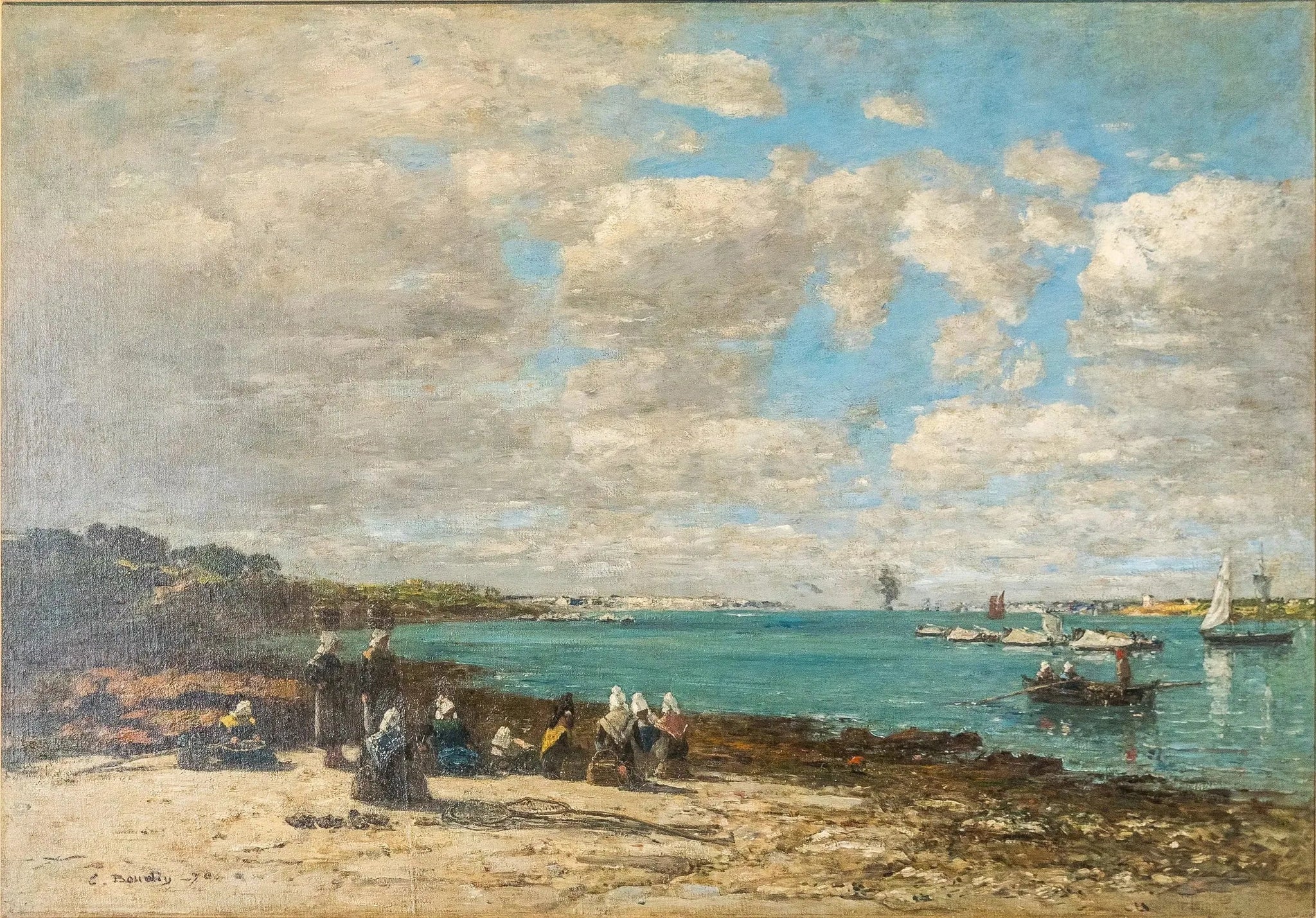 Kerhuon - les pêcheuses - Eugène Boudin image 1 reproduction de peinture à l’huile