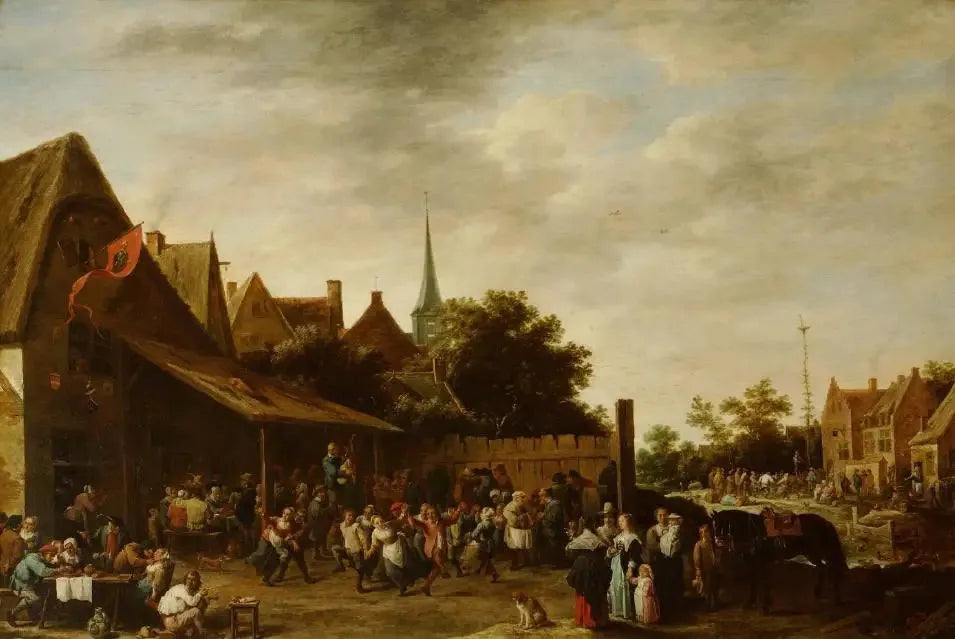 Kermis devant une auberge - David Teniers le Jeune image 1 copie de tableau peinte à la main