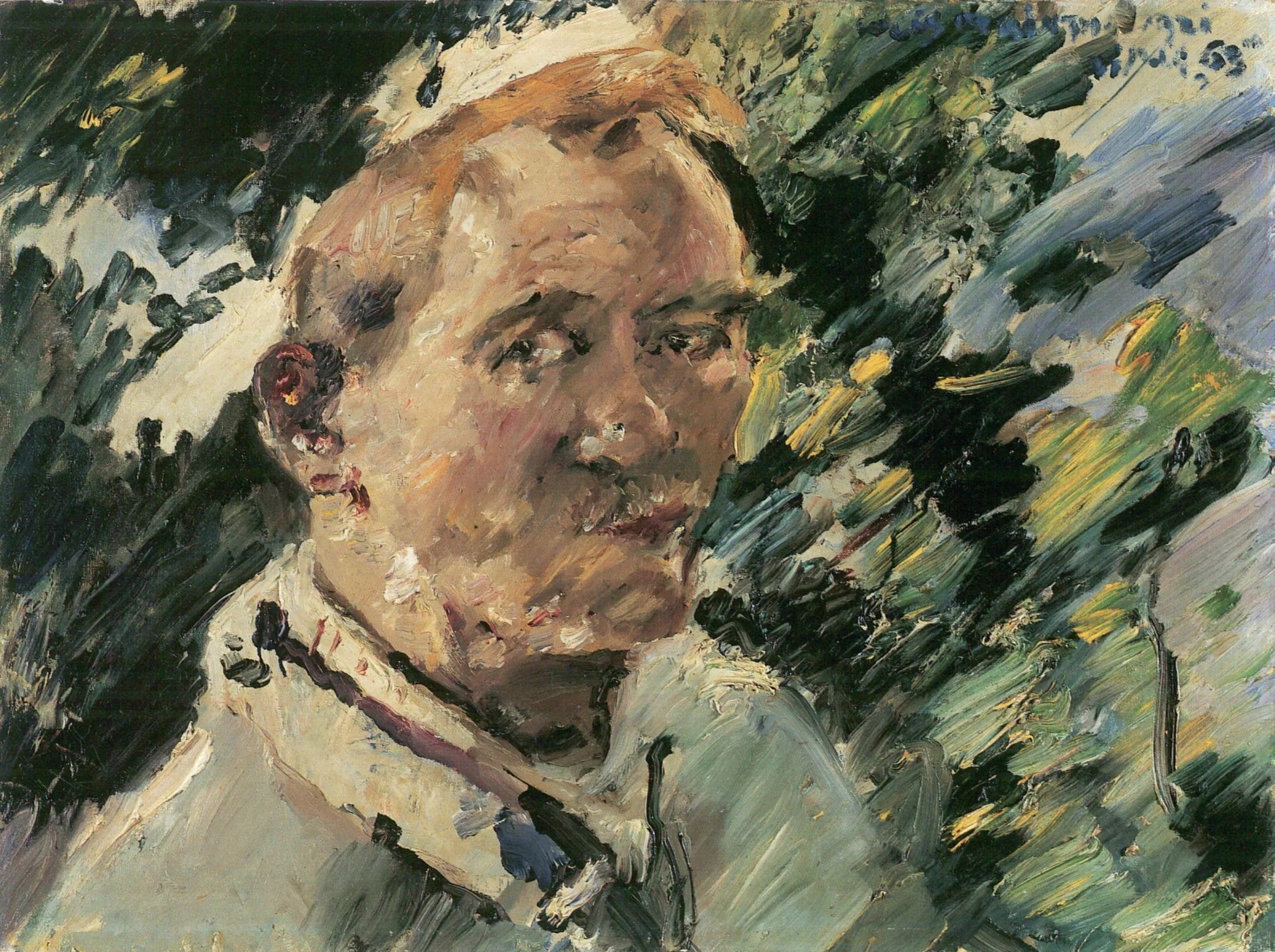 Kleines Selbstporträt vor dem Walchensee - Lovis Corinth image 1 copie de tableau peinte à la main