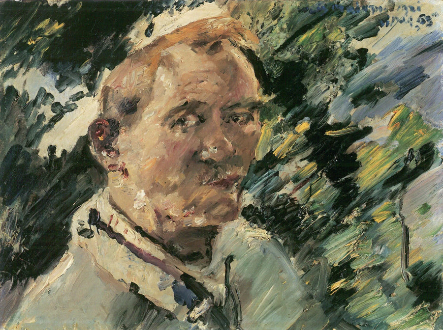 Kleines Selbstporträt vor dem Walchensee - Lovis Corinth