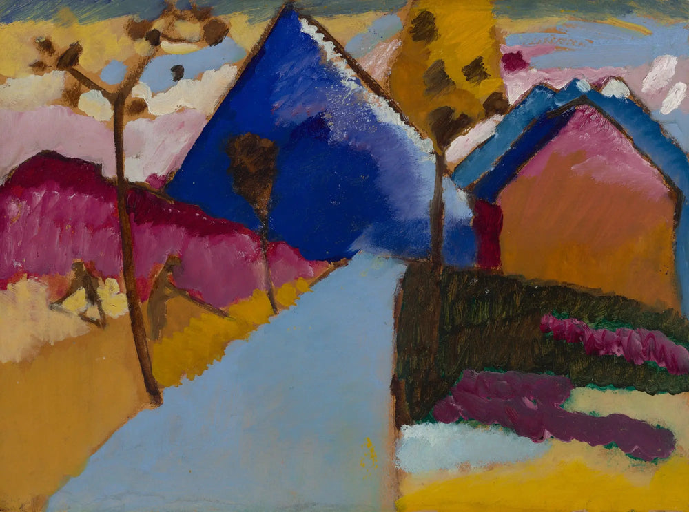 Reproduction du tableau « Kochel - Route droite - Vassily Kandinsky » par Alpha Reproduction en peinture à l’huile
