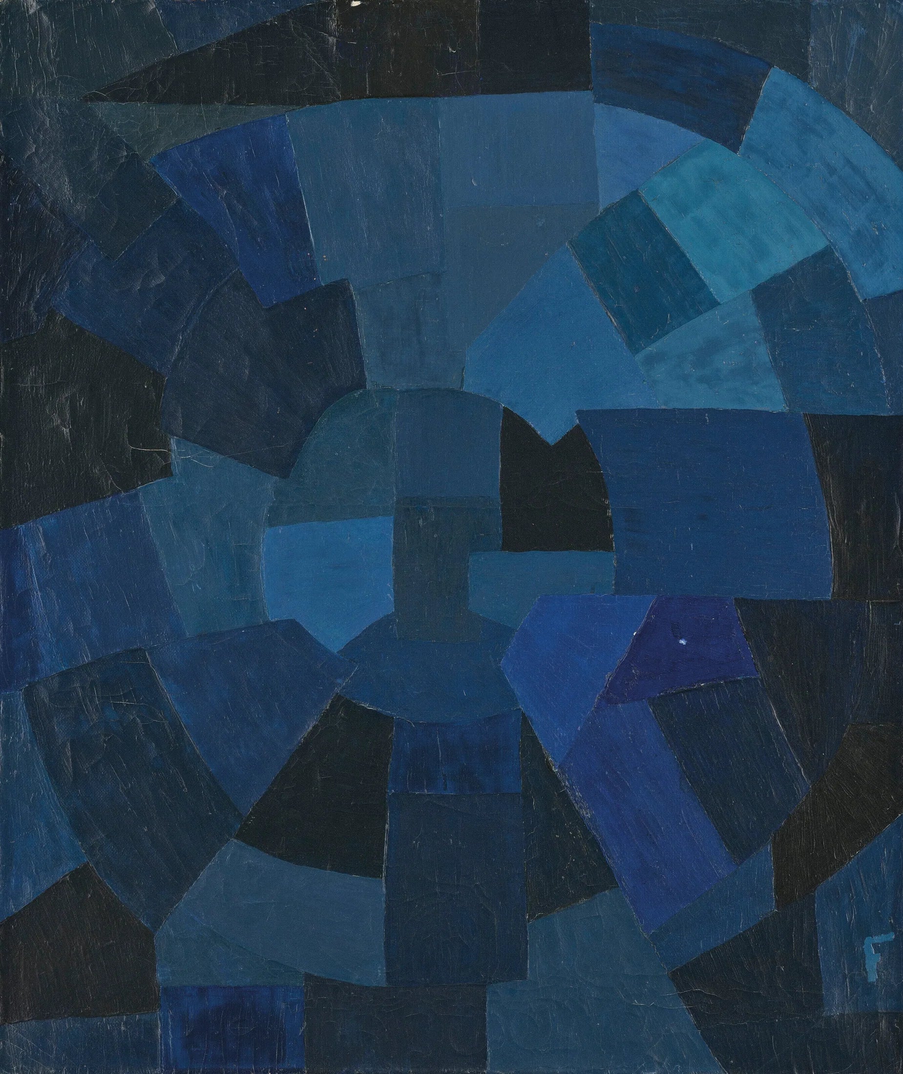 Komposition in Blau - Otto Freundlich image 1 reproduction de peinture à l’huile