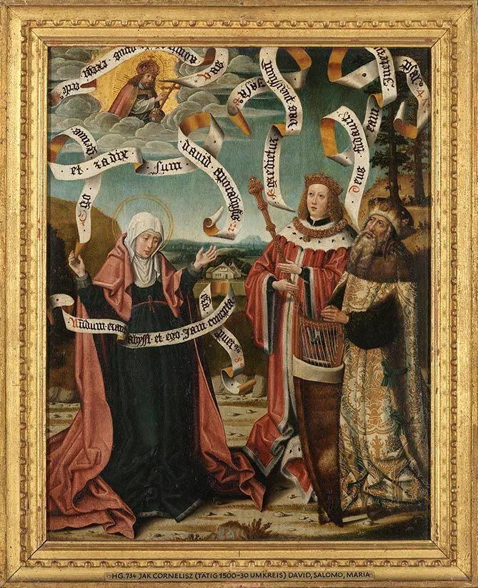 König David, Salomo und Maria Rückseite: Enthauptung Johannes d. T. (Nachfolger) - Jacob Cornelisz van Oostsanen