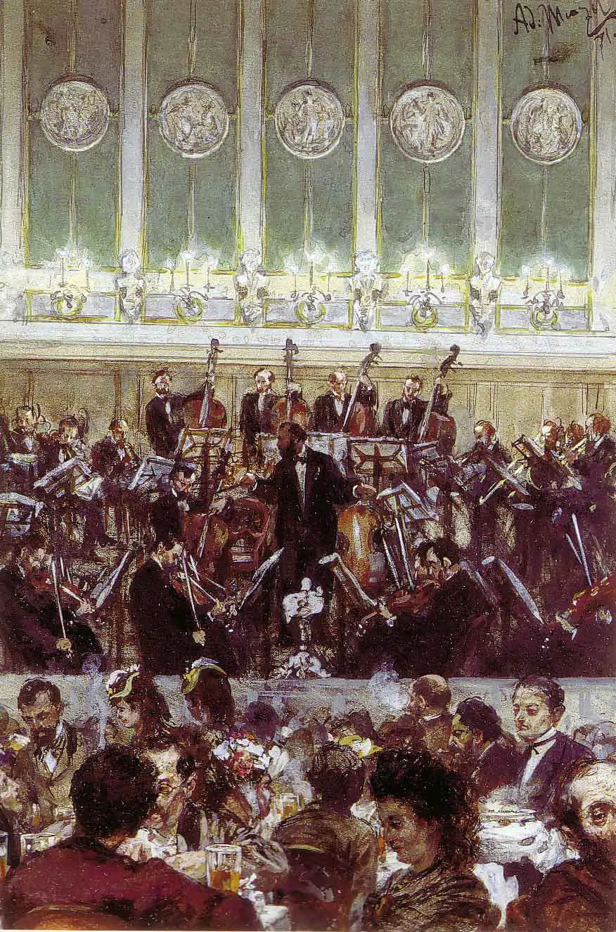 Konzert bei Bilse - Adolph von Menzel image 1 tableau peint à l’huile sur toile