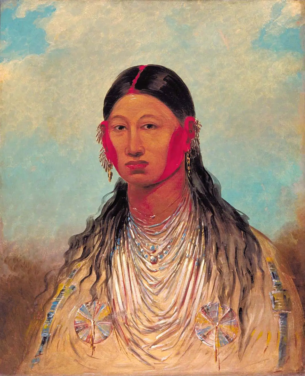 Koon-za-ya-me, Aigle de guerre femelle - George Catlin image 1 reproduction artisanale de tableau