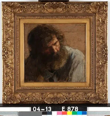 Kop van een man met baard - Henri Fantin-Latour image 1 copie peinte à la main à l’huile