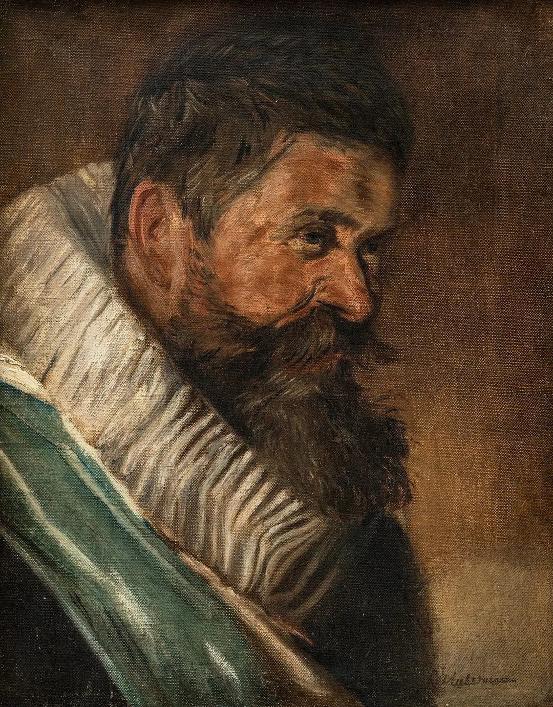 Kopf eines St. Adriansschützen aus dem Jahr 1627, Kopie nach Frans Hals - Max Liebermann image 1 tableau peint à l’huile sur toile