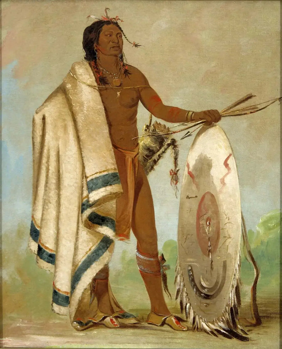 Kotz-a-tó-ah, Bouclier fumé, un guerrier distingué - George Catlin