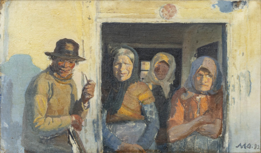 Kristoffer et les femmes à la porte. - Michael Peter Ancher