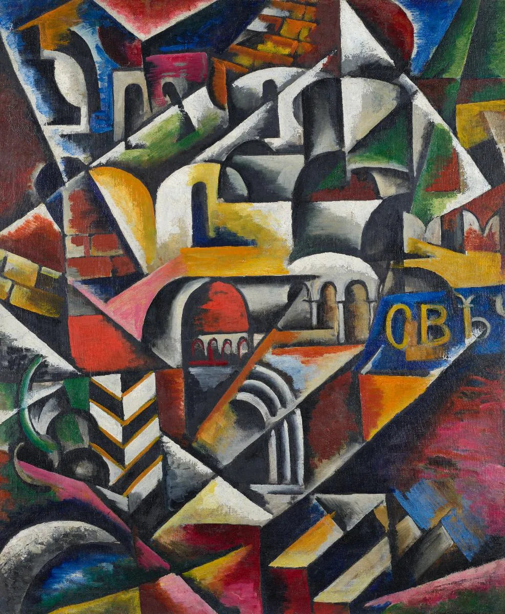 Kubistische Stadtlandschaft - Lioubov Popova image 1 copie de tableau peinte à la main