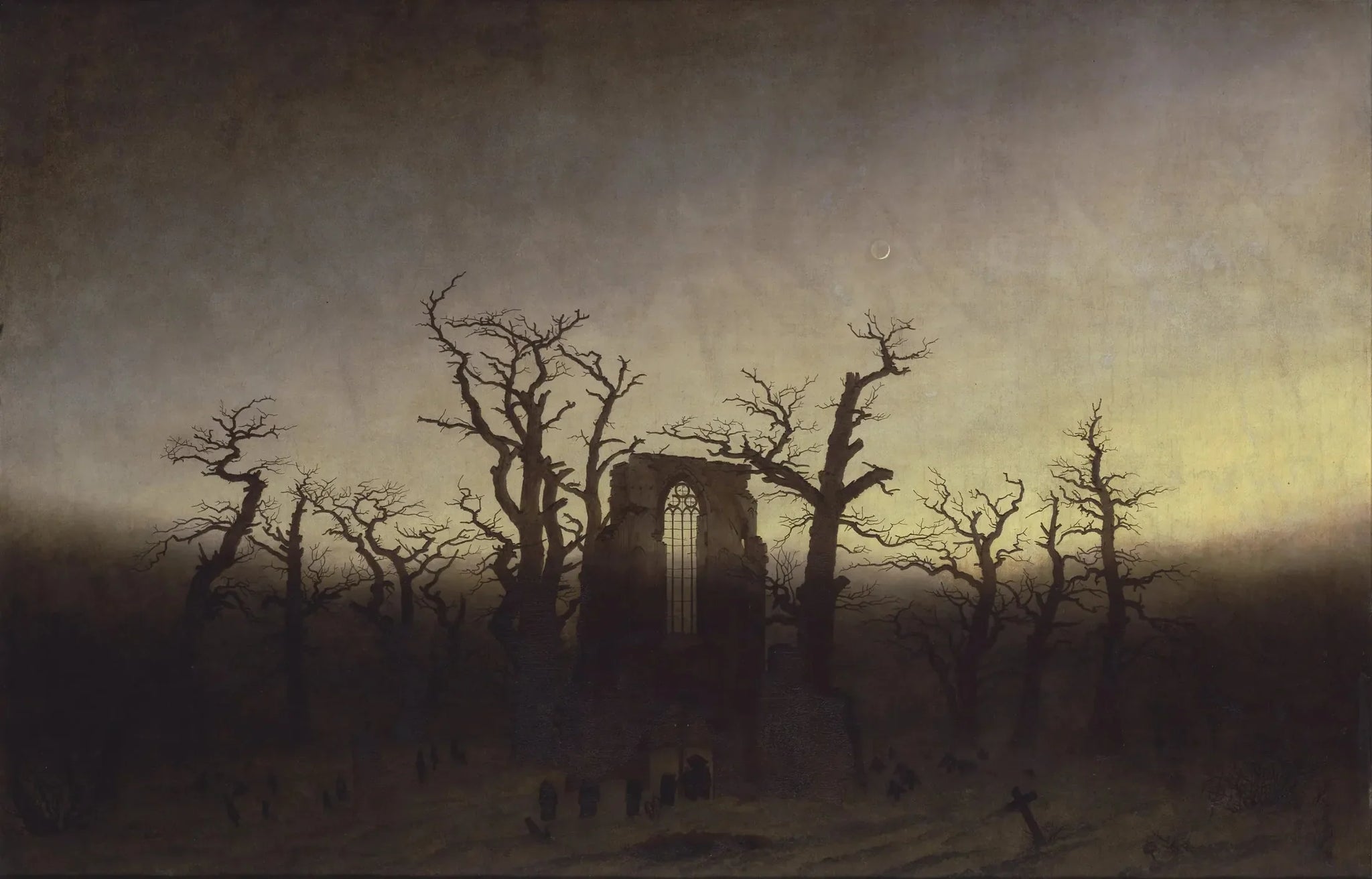 L'Abbaye dans une forêt de chênes - Caspar David Friedrich image 1 tableau peint à l’huile sur toile